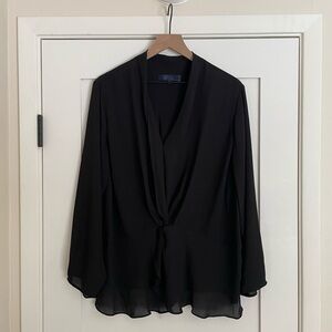 RACHEL Rachel Roy Black Tie Front 3/4 Sleeve Blouse